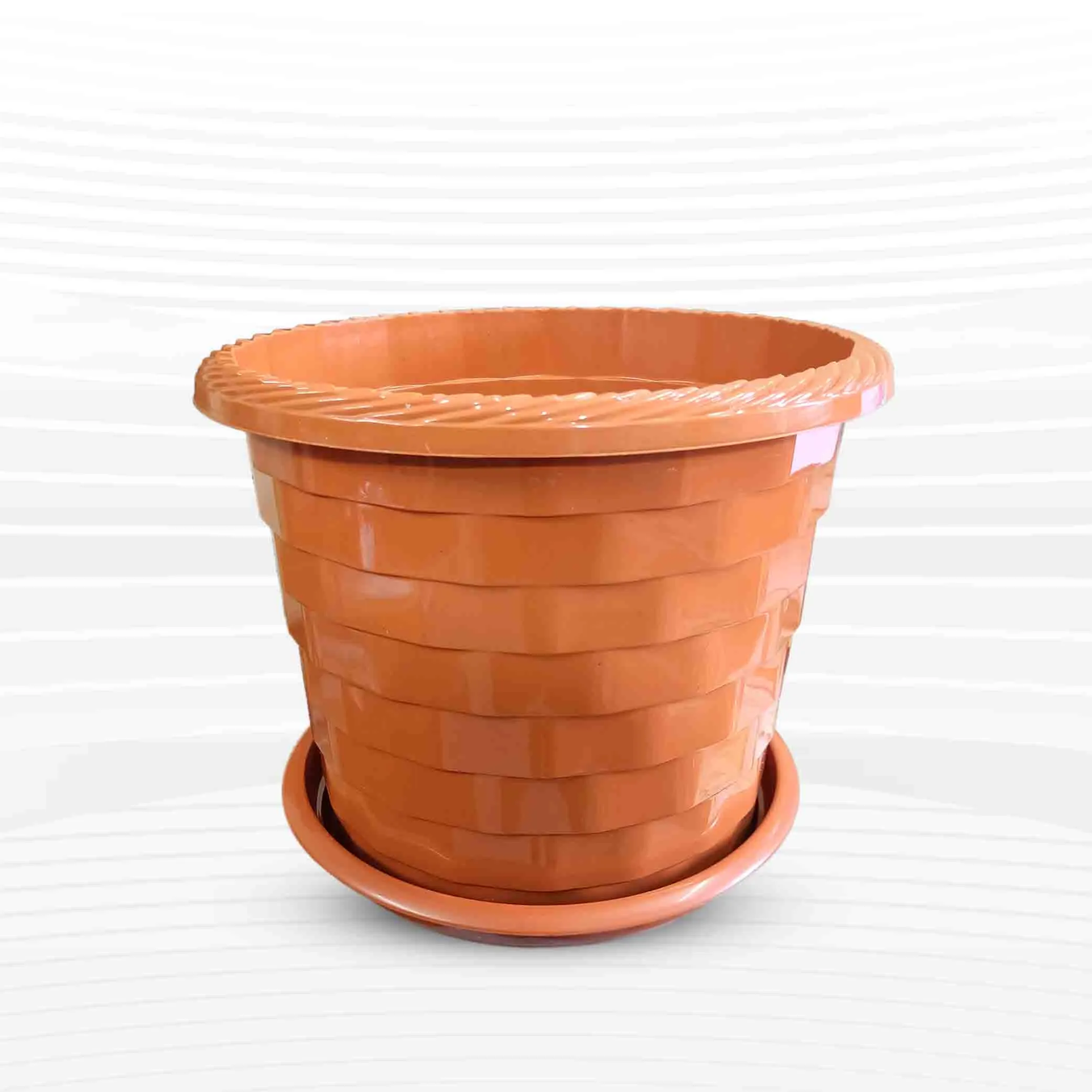 11 Inch Marble Flower Tub With Tray