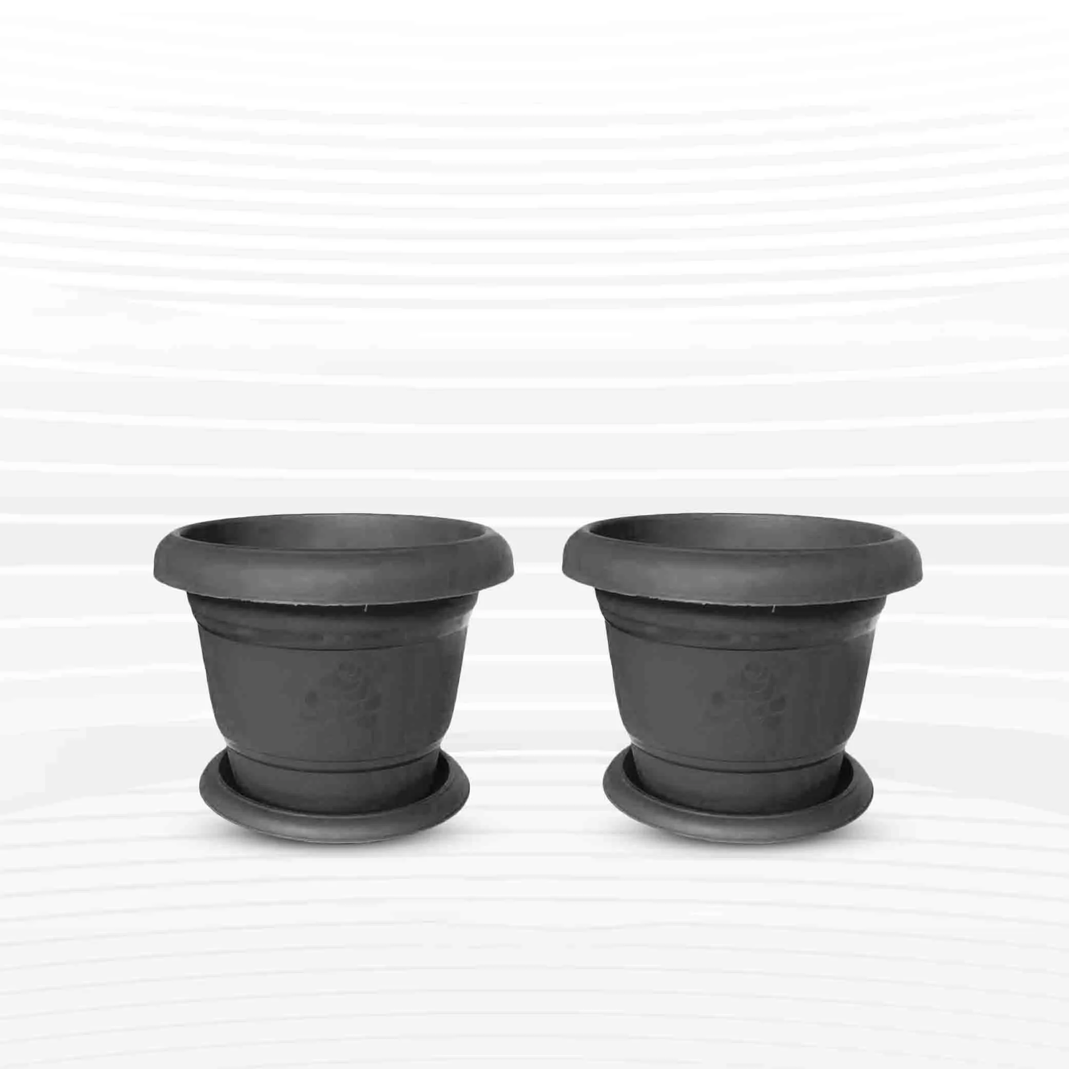 4 Inch ECO Tub With Tray (Black) - 2Pcs