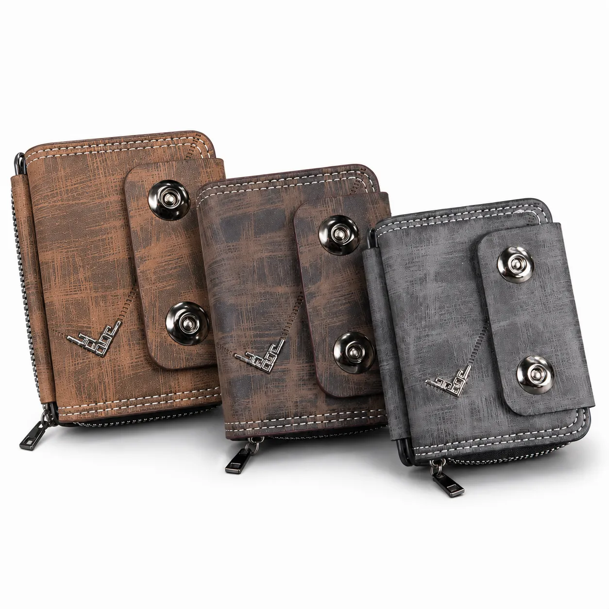 Multi-Compartment Zipper Wallet for Men