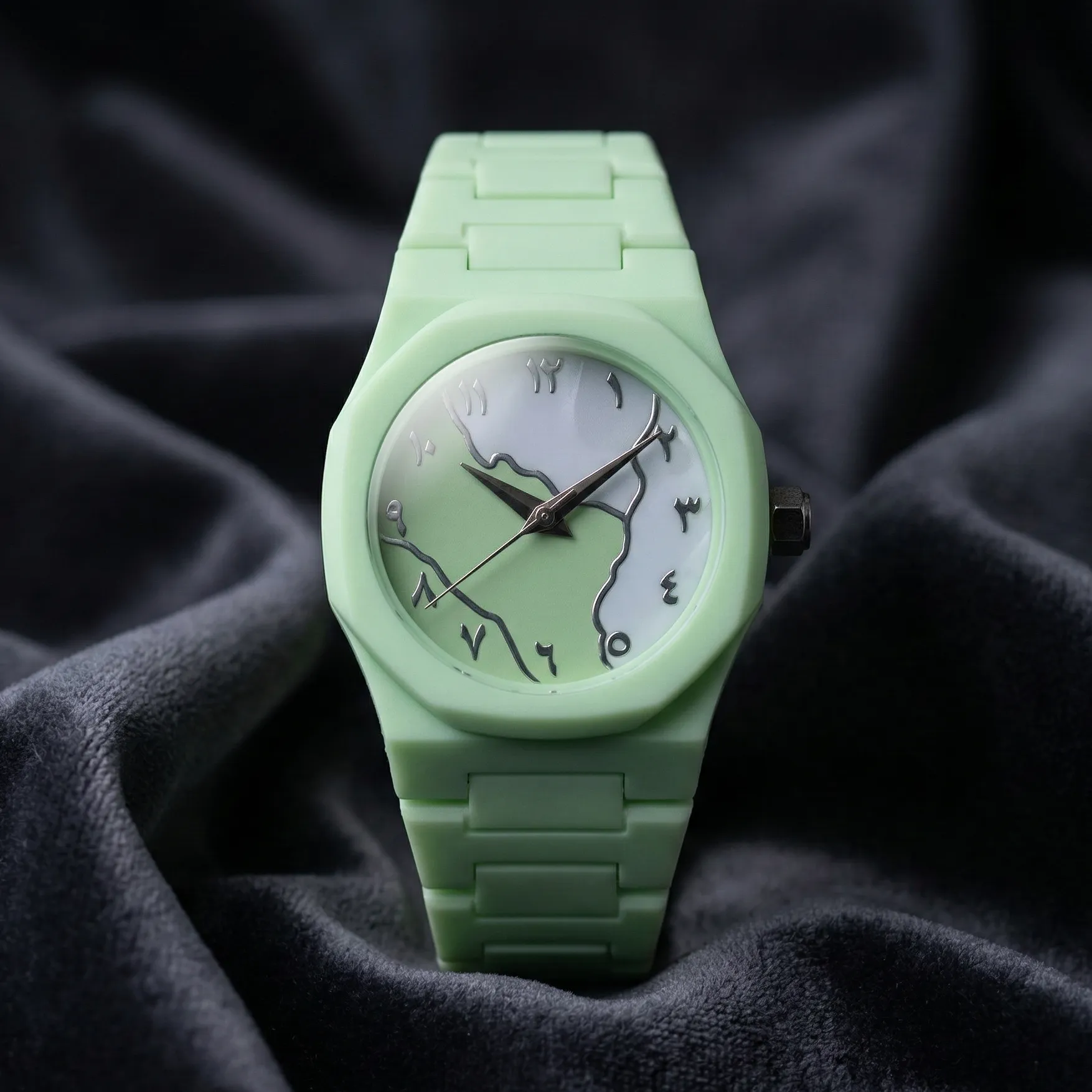 Arabic Dial Premium Marble Finish Ladies Watch with Butterfly Lock