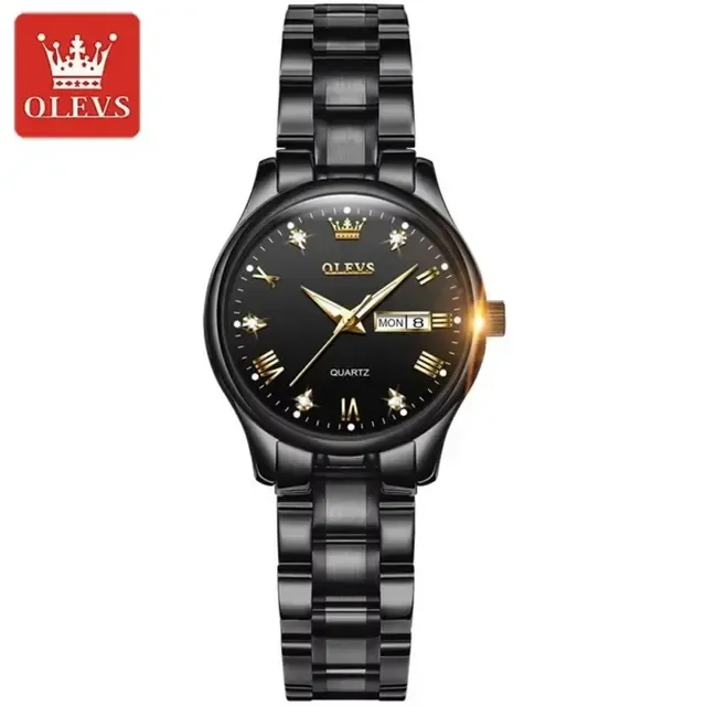 Olevs 5563 CHAIN WATCH –( Black ) For Women