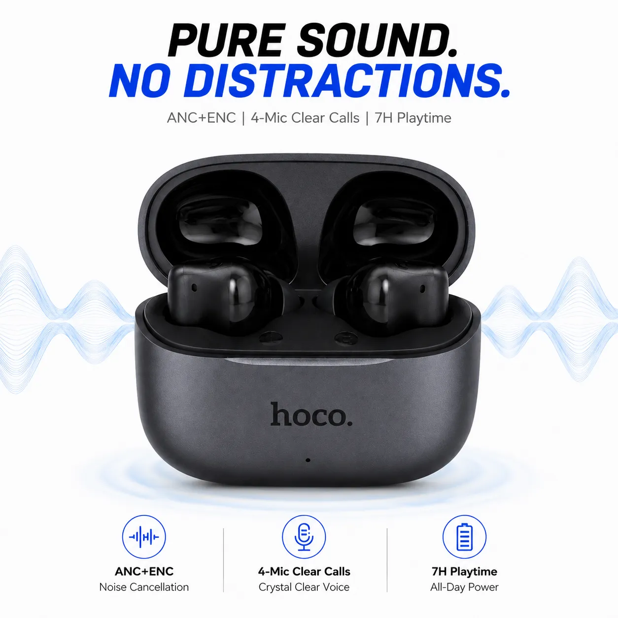 EQ27 Fun AI Translation True Wireless Earbuds – Bluetooth 5.4 ANC & ENC Noise Cancelling Earphones with 134+ Languages Real-Time Translation & 28H Battery