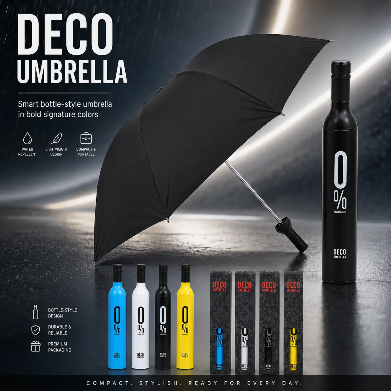 Wine Bottle Shaped Folding Umbrella
